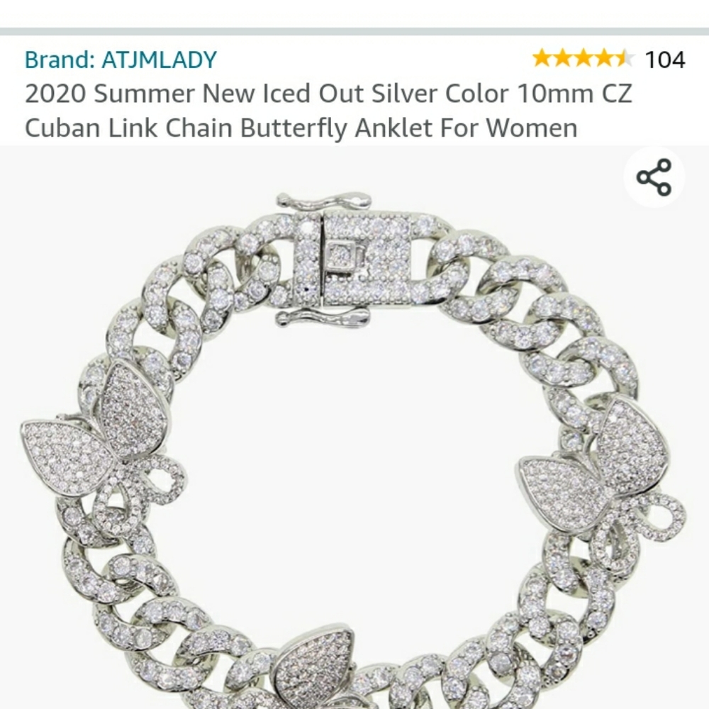 Cz Cuban link anklet